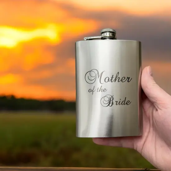8oz Mother of the Bride Stainless Steel Flask {5}