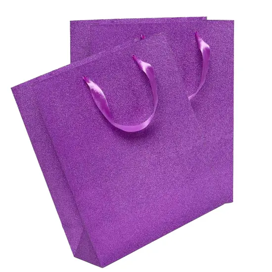 10 1/4'' x 4 3/4'' x 12 5/8'' Glitter Grain Bags for Special Occasions Purple {5}