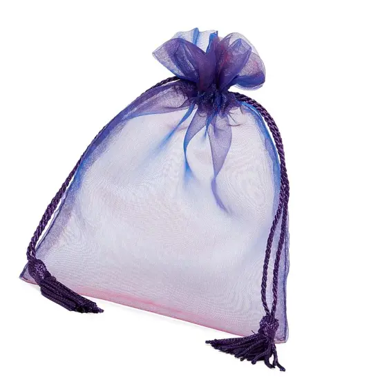 Jewel Tone Iridescent Sheer Tasseled Bags 3'' x 4'' for Weddings {3}
