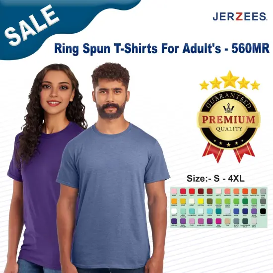 JERZEES&reg; Ring Spun Short Sleeve T-Shirts For Adult's Scuba blue {3}