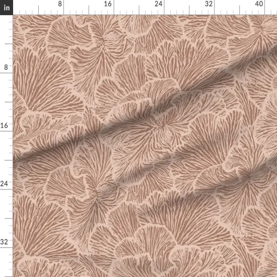 Various Fabrics by the Yard or Fat Quarter Coastal Maximalism Earth Tone Neutral Monochromatic Nature Fungi Beachy Coastal Brown Pink Ocean Abstract Custom Printed Fabric by Spoonflower {1}