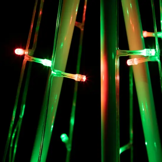 Northlight LED Lighted Twinkle Outdoor Christmas Cone Tree - 5' - Red and Green Lights White {7}