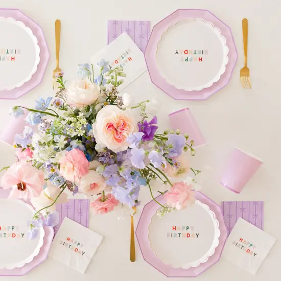 BLANC WHITE SIGNATURE HAPPY BIRTHDAY COCKTAIL NAPKINS {3}