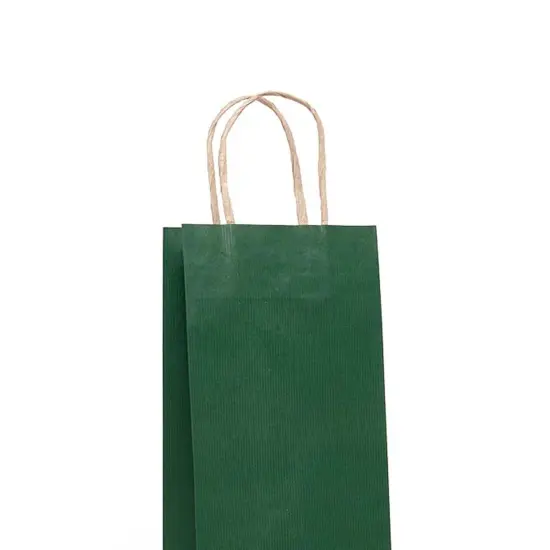 Deluxe Twisted Handle Paper Wine Bag 6" x 3 1/4" x 13" {4}