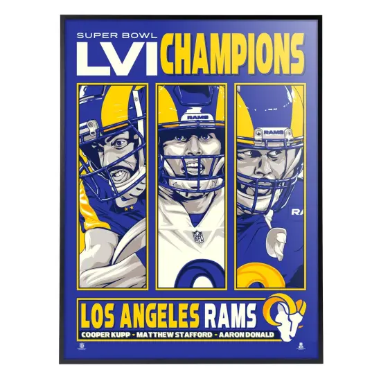 Phenom Gallery Los Angeles Rams Super Bowl LVI Champs 18" x 24" Serigraph {2}