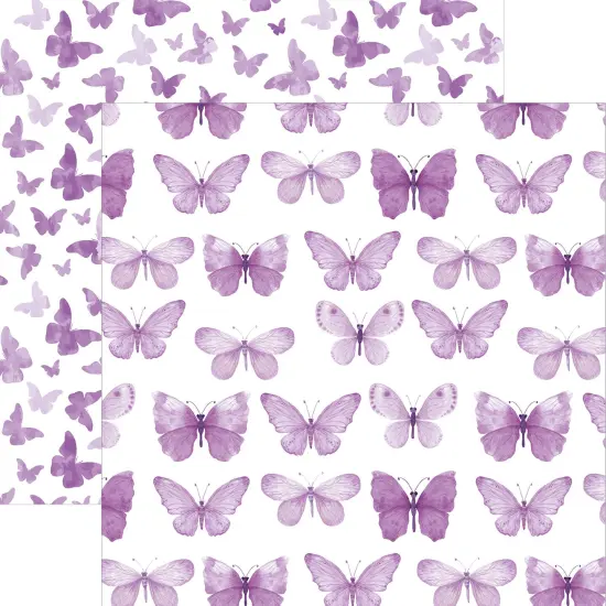 PURPLE COLORWAYS II PATTERN 12 X12 SCRAPBOOK PAPER SET {4}