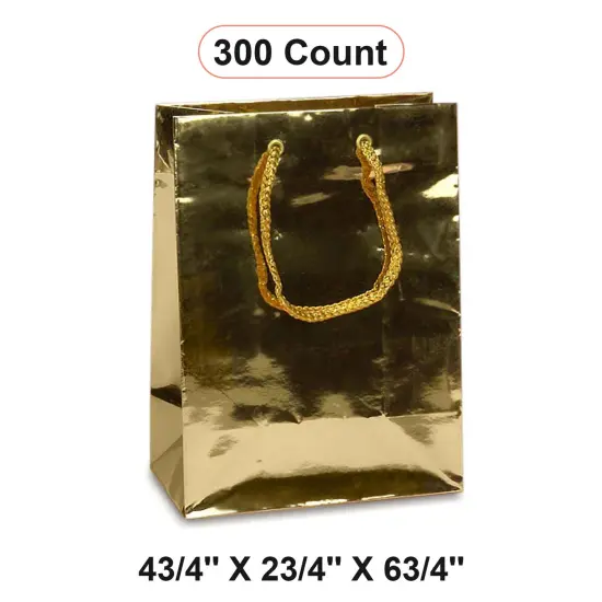 Chic Metallic Paper Euro Totes Perfect Size 16'' x 6'' x 12'' Gold {1}