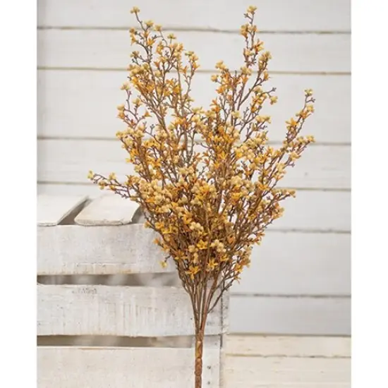 Earth-tone Star Flower Berry Bush with Delicate Plastic Flowers {2}
