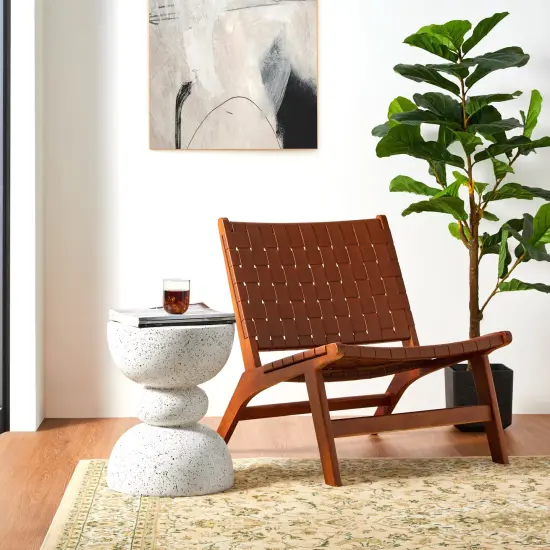 Set of 2 17.25"H Multi-functional MGO Faux Terrazzo Garden Stool or Planter Stand or Accent Table Black {10}