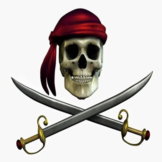 Pirate Skull & Swords Halloween - Edible Cake/Cupcake Party Topper!!! (1/8 Sheet) {1}