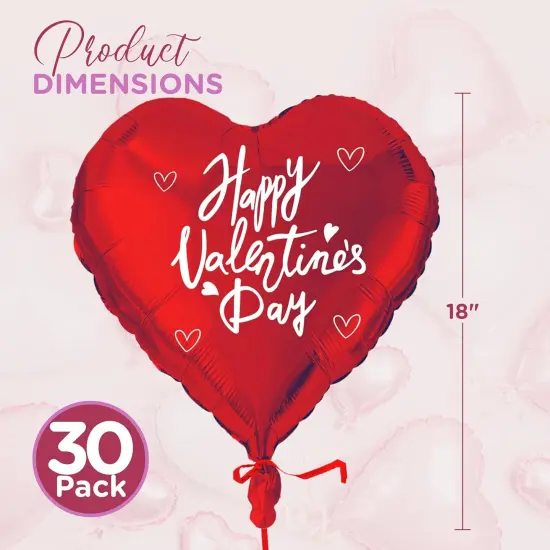 4E's Novelty 30 Pcs Heart Shaped Balloons 18"" for Valentine's Day Decor {4}