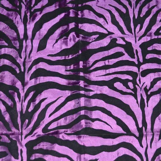 Flocking Velvet Zebra on Taffeta Fabric 60" Wide for Curtains, Apparel & Costumes Platinum Zebra {4}