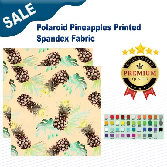 Polaroid Pineapples Printed Spandex Fabric {2}