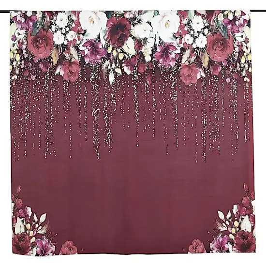 8 ft Vinyl PHOTO BACKGROUND Burgundy Roses Backdrop Party Decorations Supplies {1}