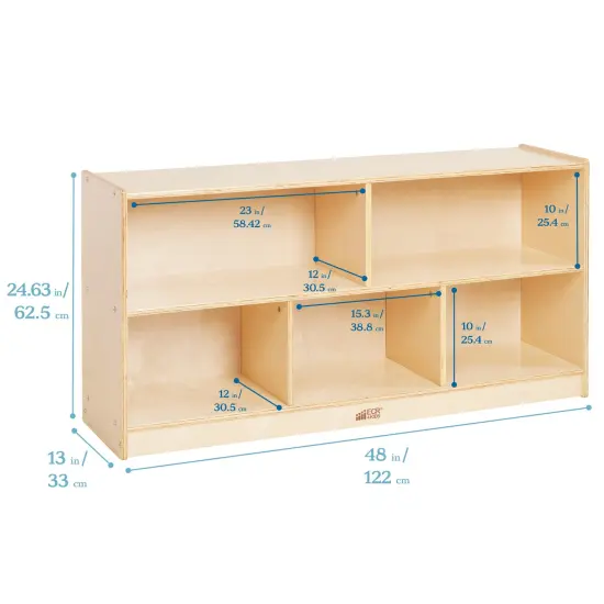 5-Compartment Mobile Storage Cabinet, 24in High Natural {2}