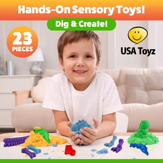 USA Toyz Dinosaur Sand Molds Beach Toys for Kids- 23pk {6}