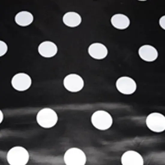 White Black Polka Dot Satin Print Fabric 60" Wide Dull Satin Design White Black Pocodot {2}