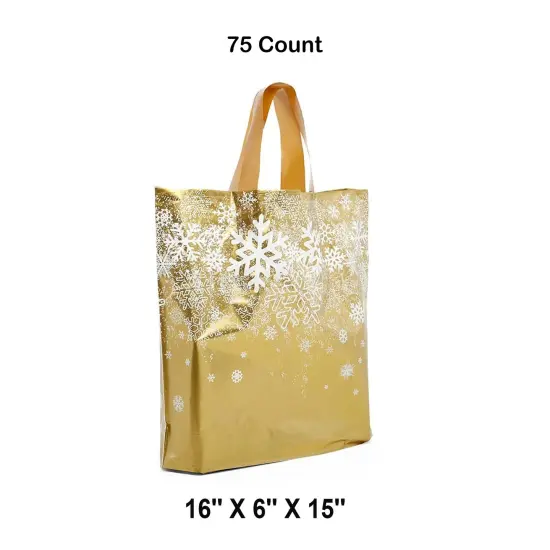16&rdquo; x 6&rdquo; x 15&rdquo; Snowflake LDPE Bags for Christmas Gifts & Treats {1}