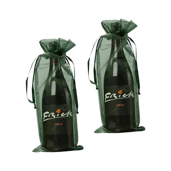 Plain Organza Wine Gift Bags 6"x15" Elegant Bottle Wraps {6}