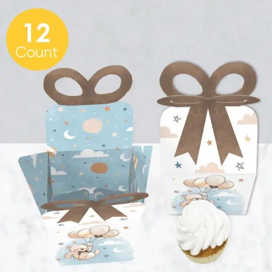 Big Dot of Happiness We Can Bearly Wait - Square Favor Gift Boxes - Teddy Bear Baby Shower Bow Boxes - Set of 12 {4}
