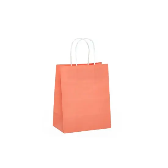 Handy Bright Matte Shopping Bag with White Interior 10" x 5" x 13" {2}