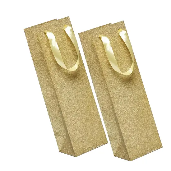 Chic Glitter Grain Wine Euro Totes 4 1/8'' x 4 1/8'' x 14 1/4'' for Bottle Gifts Champagne {5}