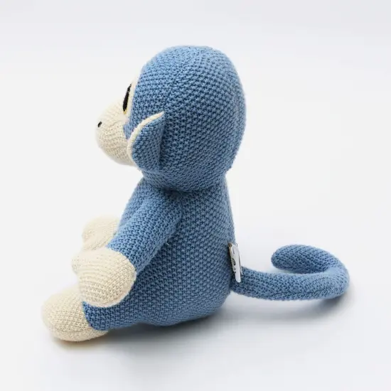 100% Handmade Cotton knitted Soft Monkey Plush Toy/Soft Toys starling blue {2}