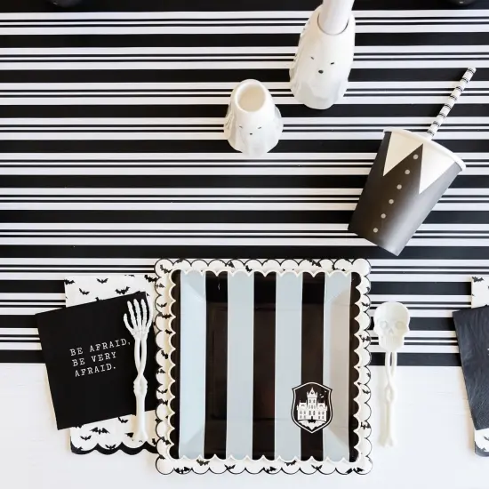 WEDNESDAY BLACK STRIPE PLATES {4}