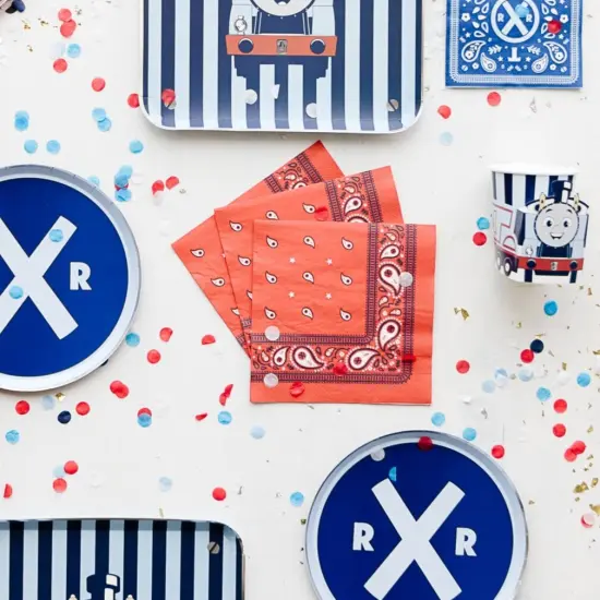 THOMAS & FRIENDS&trade; LARGE RED BANDANA NAPKINS {3}