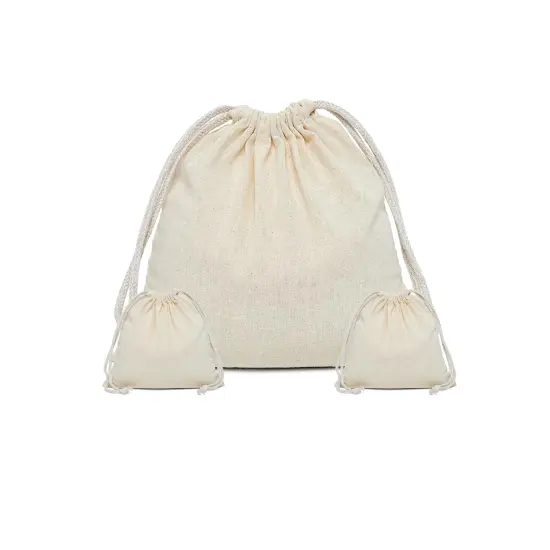 Ample 12" x 18" Plain Cotton Muslin Pouch {1}