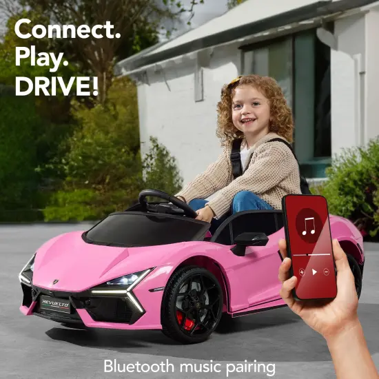 Best Choice Products Kids 12V Ride-On Car Officially Licensed Lamborghini Revuelto w/ Remote, LED Lights Pink {6}