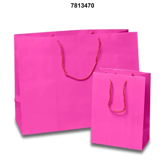 Bold Mini Glossy Totes 16'' x 6'' x 12'' for Stylish Gifts Shocking Pink {3}