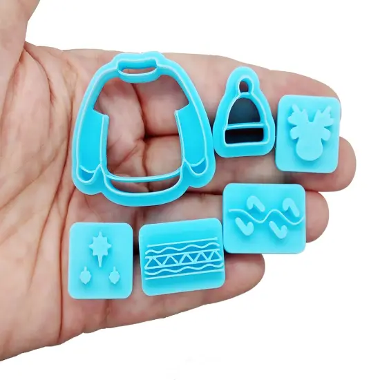 Winter Sweater & Beanie Hat Clay Cutters with Design Stamps, 6pcs, Adorabilities {3}