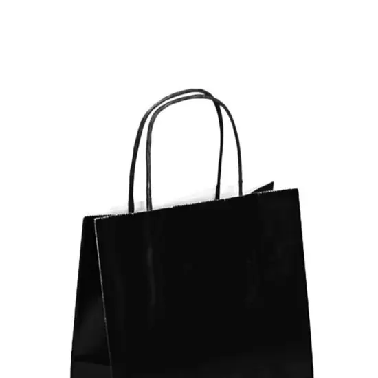 Glossy Merchandise Bags 16'' x 6'' x 13'' Black {4}