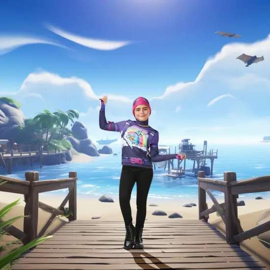 Fortnite Brite Bomber Teen Costume Top & Cap {7}
