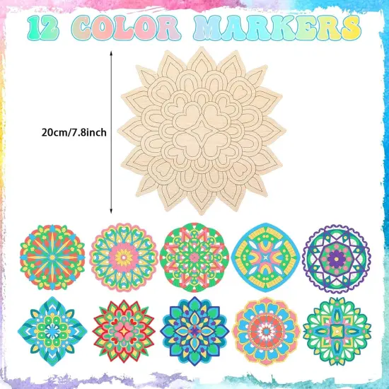 22 Pack DIY Wooden Mandala Art Set {2}