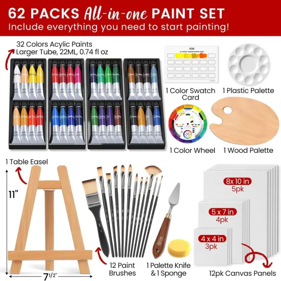 62 Pcs Canvas Painting Kits {2}