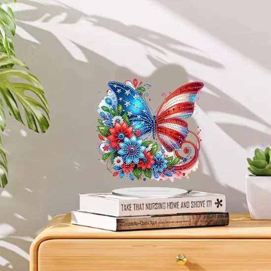 4th of July Butterfly Stand Up Diamonds Art Painting Kit {2}