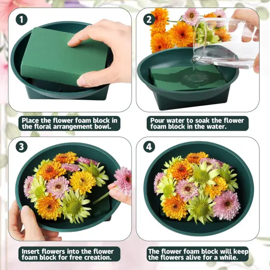 16 Sets Flower Foam Blocks with Bowl Kit Square Floral {2}