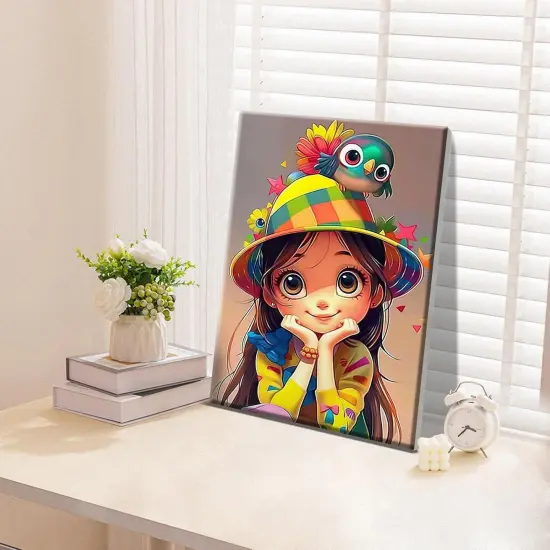 8x12 Inch - Paint by Numbers Kit for Adults with Frame Cartoon {5}