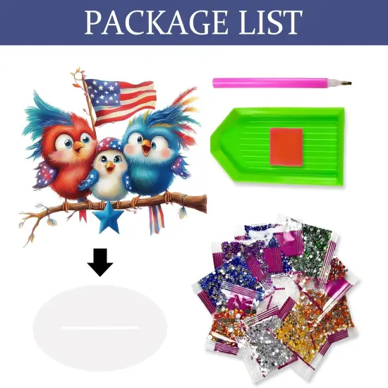 American Flag Diamond Art Ornament Kit {5}