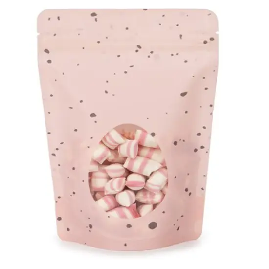 Pink Speckled Egg Stand Up Zipper Pouch 5 1/8" x 3 1/8" x 8 1/8" 25 pack ZBGSW3EP {1}