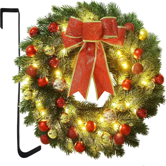 16 Inch Pre-lit Christmas Wreath {1}
