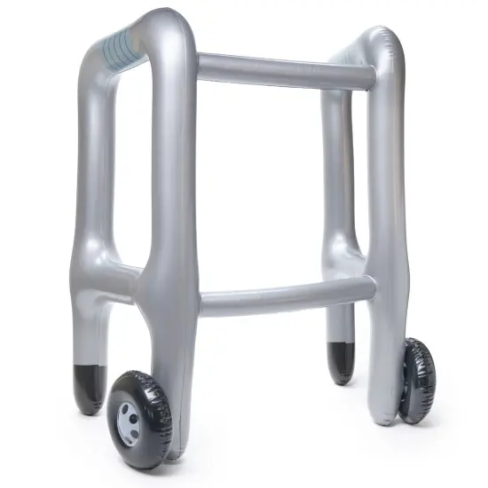 2 Pieces Inflatable Walker and Cane - Funny Gag Gift For Over The Hill Birthday Decorations, 100 Days of School Joke Props Multicolor {5}