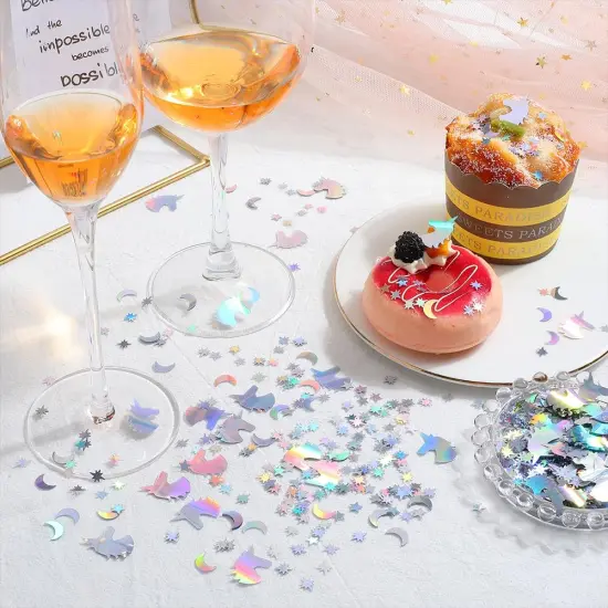 60~70G Star Moon Glitter Unicorn Confetti {3}