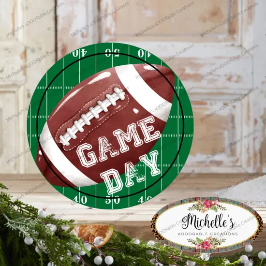 Game Day Football Round Sign {5}