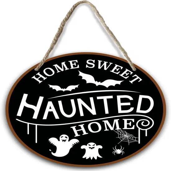 Sweet Haunted Home Wood Sign Plaque {1}