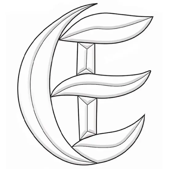 4-5/8" x 5-1/8" Exquisite Clear Glass Letter E Bevel Cluster BLE {1}