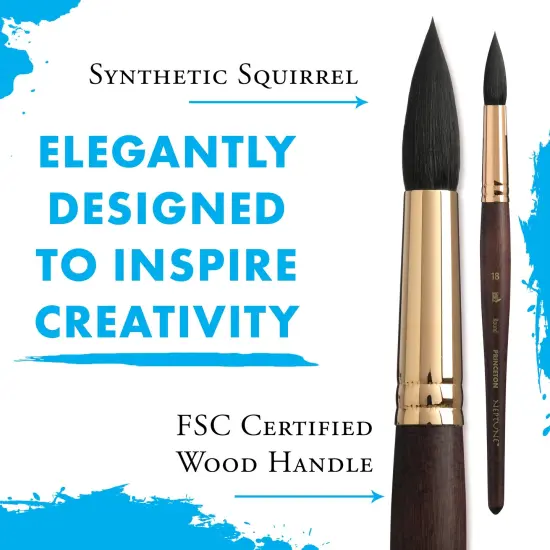 Princeton Series 4750 Neptune Synthetic Squirrel Brush-Short Handle Round Size 18 {6}