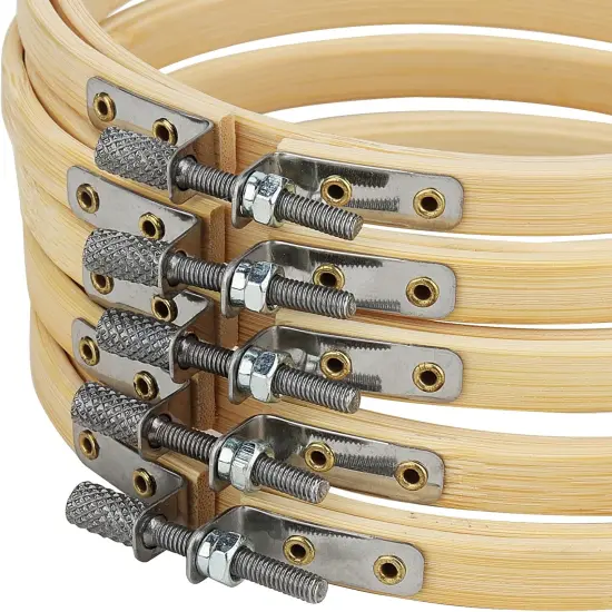 20 PCS 5 Inch Bamboo Embroidery Hoop, Adjustable Cross Stitch Circle Ring for Craft Sewing, DIY Project, Decoration {2}